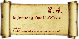 Majerszky Apollónia névjegykártya